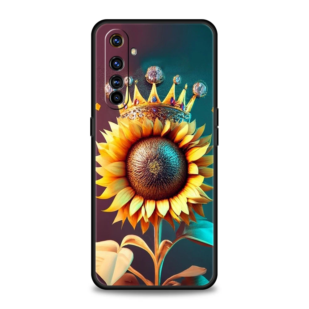 Sunflower Phone Case for Realme 8 9 Pro Plus 8i 9i 6 7 GT2 C21 C25 C3 C11 11 Pro 5G Plus Shockproof Silicone Shell Fundas Capas