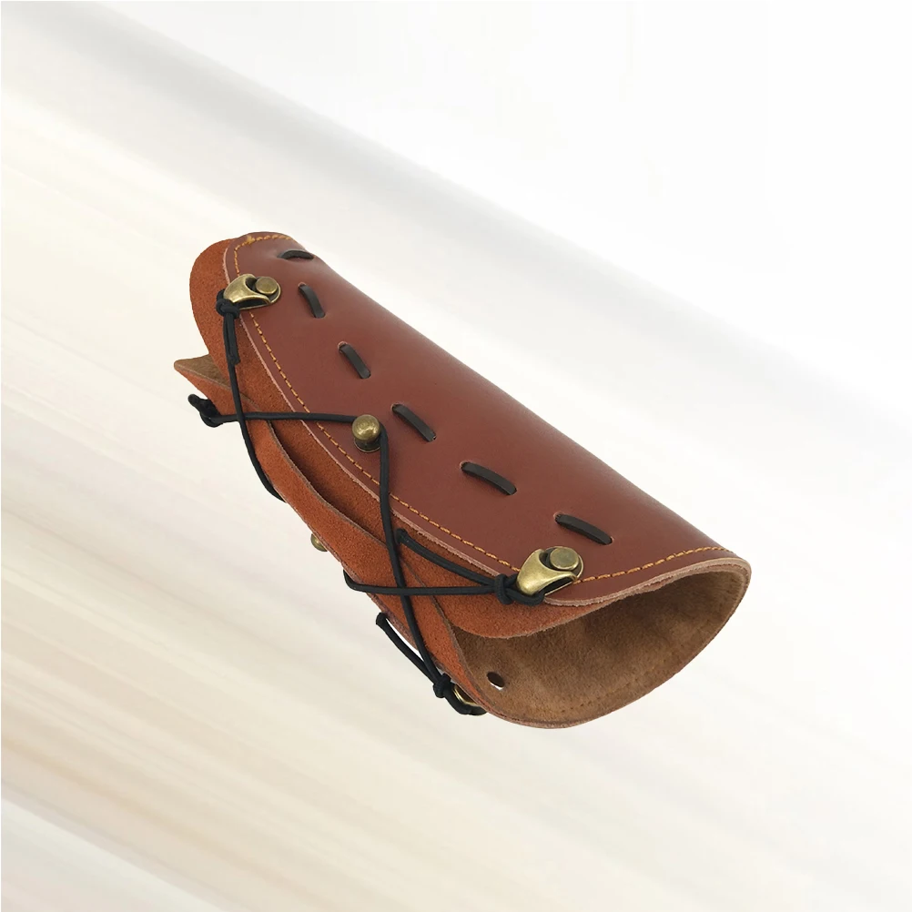 Adjustable Archery Arm Guard Made of Genuine Cow Protective Gear for Left Or Right Hand Bow Shooters Outdoor Use