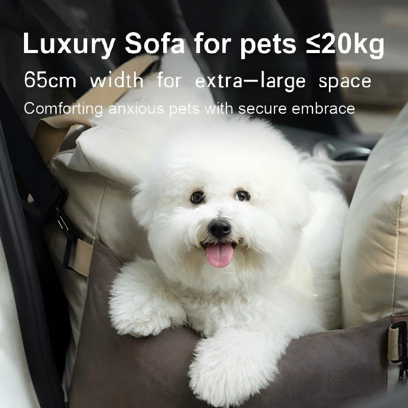 Dog Cat Pet Adjustable Eco-friendly Car Seat Safety Co-Pilot Cushion Portable Comfortable Luxury Back Seat For 20kg