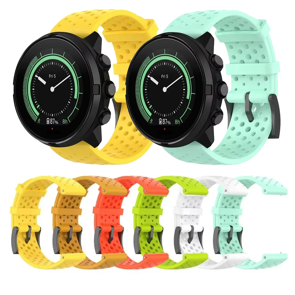 24mm Silicone Strap For Suunto 7 9 Baro D5 Spartan Sport Wrist HR Watchband Band Bracelet for Fossil Q Hybrid Correa