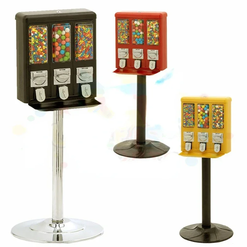 Wholesale price party supplier cotton dispensers nostalgia distribution automatique triple shop gumball candy vending machine