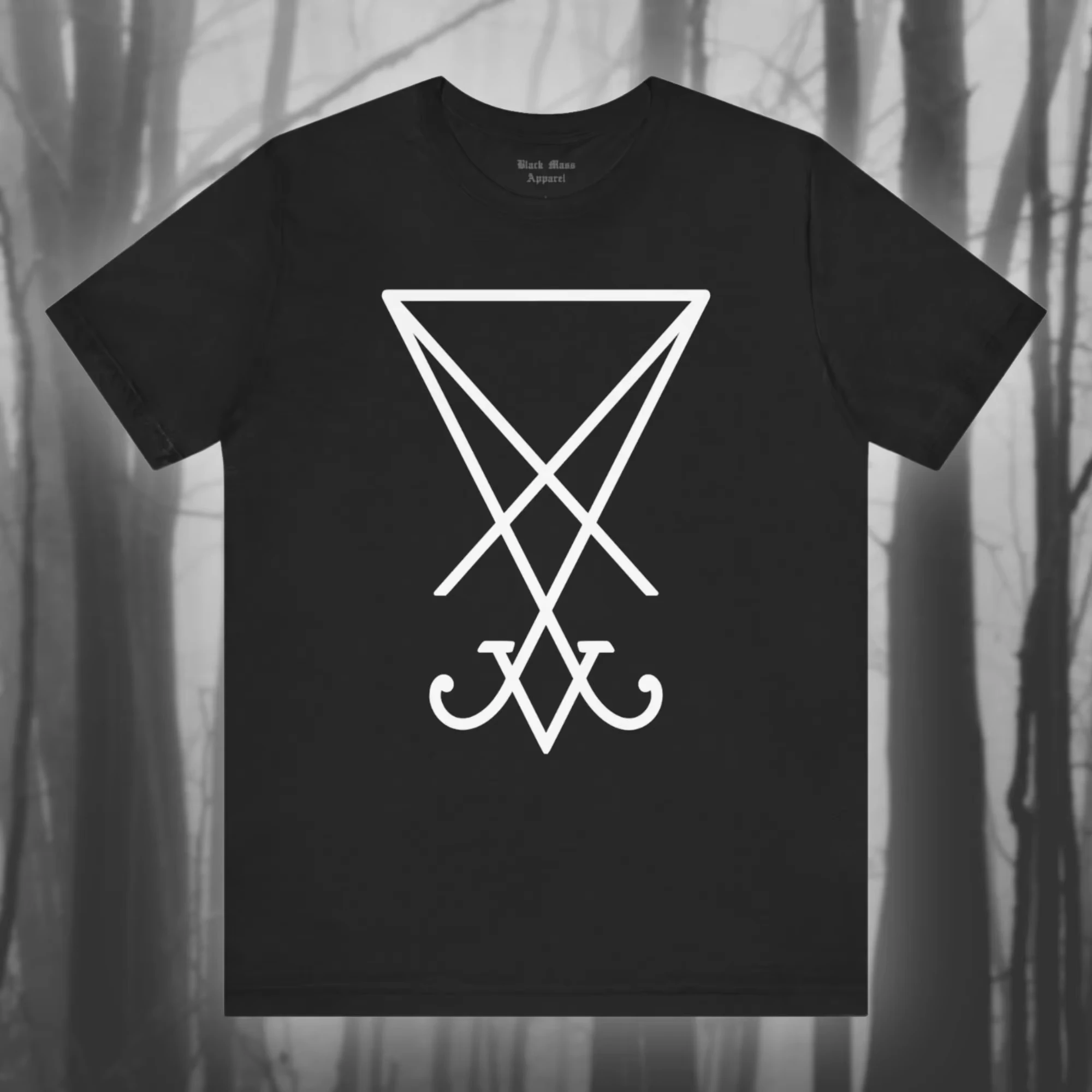 Lucifer Sigil Satan Devil  Demonology  Black Magic Vintage Occult Printed T-shirt Men Women Cotton Casual Short-sleeved Shirt
