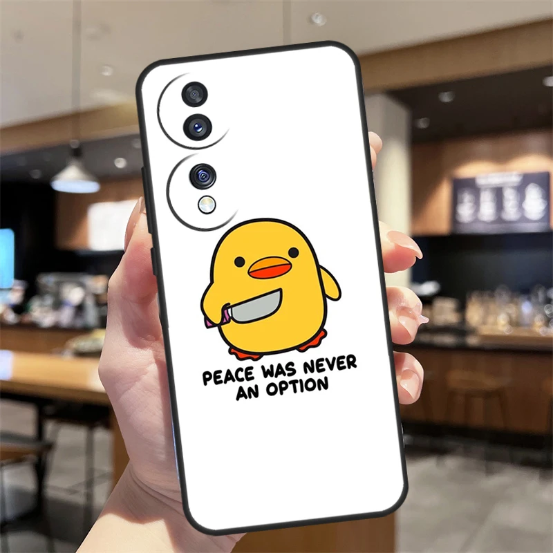 Duck With Knife Duck Cute For Huawei Honor 70 50 X7 X8 X9a P20 P40 P30 Lite P50 Mate 50 Pro P Smart Z 2021 Back Case