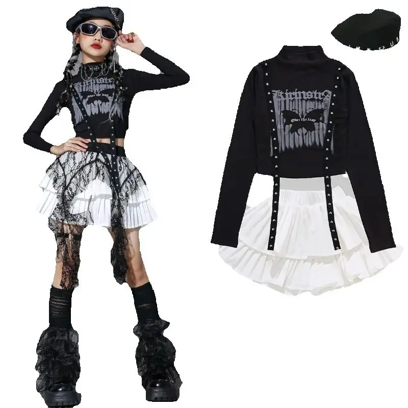2025 Kinder Hiphop Tanzkostüme für Mädchen Kpop Outfits Street Dance Wear Jungen Jazz Modern Dance Performance Kleidung DQS 20557