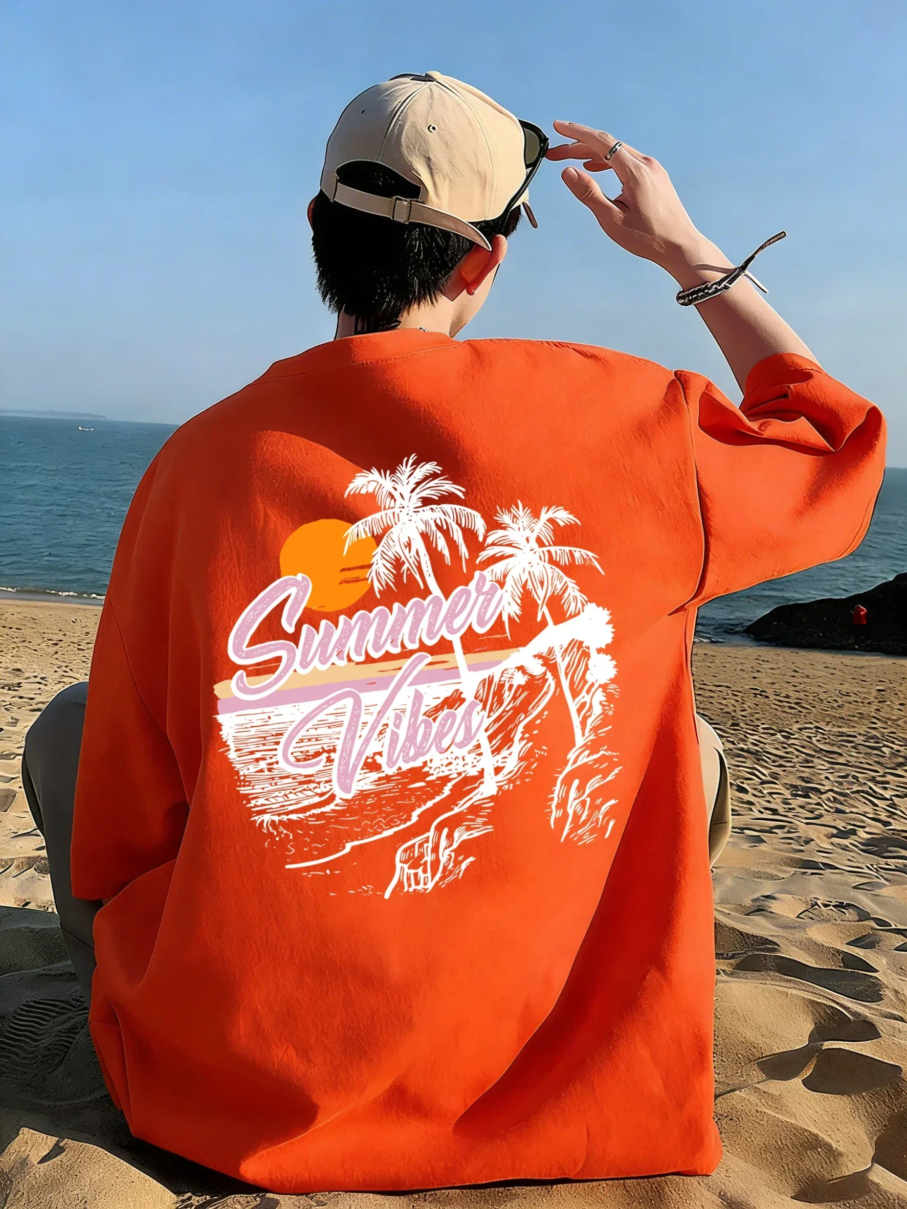 Summer Vibes Coconut Trees Sun - Summer Vibes Clothing Men ulasan dan harga