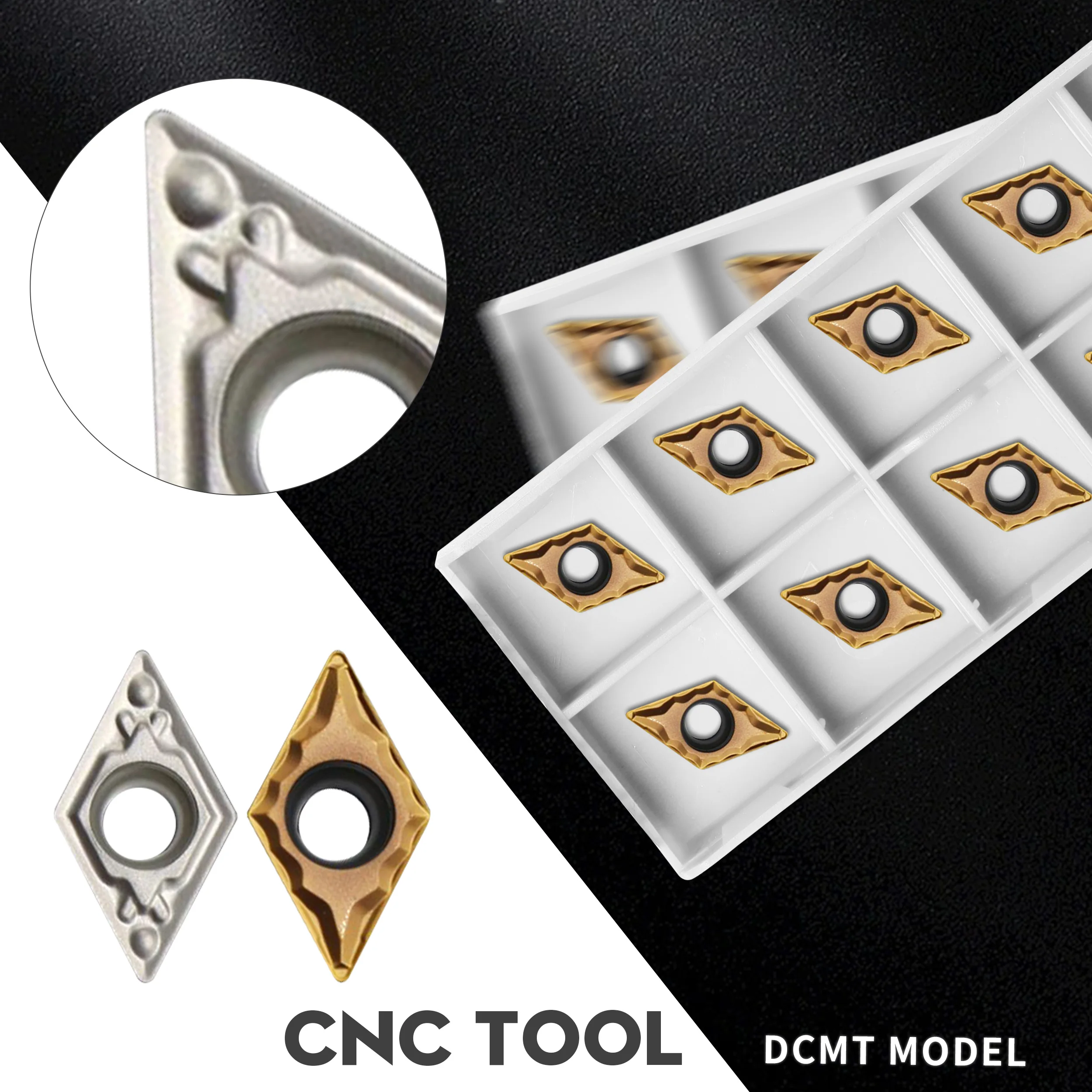 

CNC Lathe Turning Inserts DCMT070204 DCMT070208 P8125 P3135 P6205 Steel/Stainless Steel Special Carbide Internal Cutting Inserts