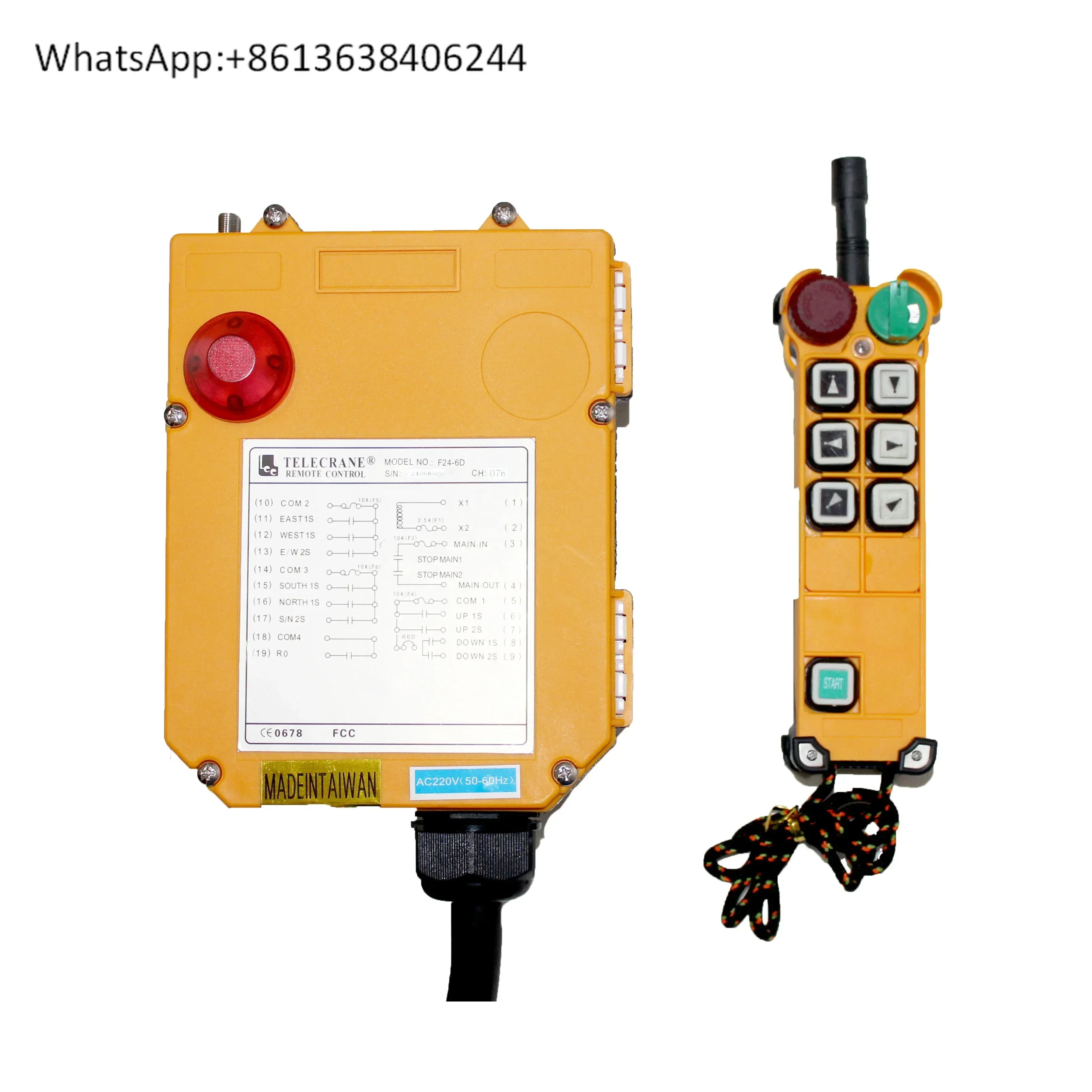 

Telecontrol f24 6d TX & RX 6 channel radio remotes controller for cranes ac/dc