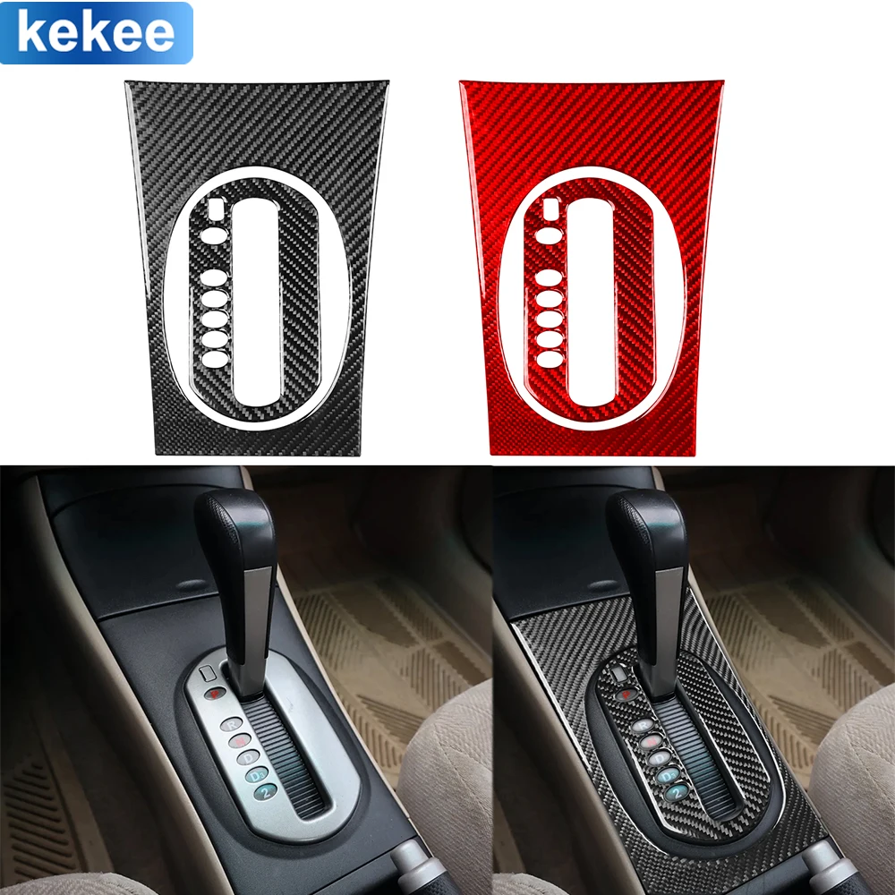 

For Honda Civic 2001 2002 2003 2004 2005 Gear Shift Panel Set Cover Real Carbon Fiber Sticker Car Interior Moulding Accessories