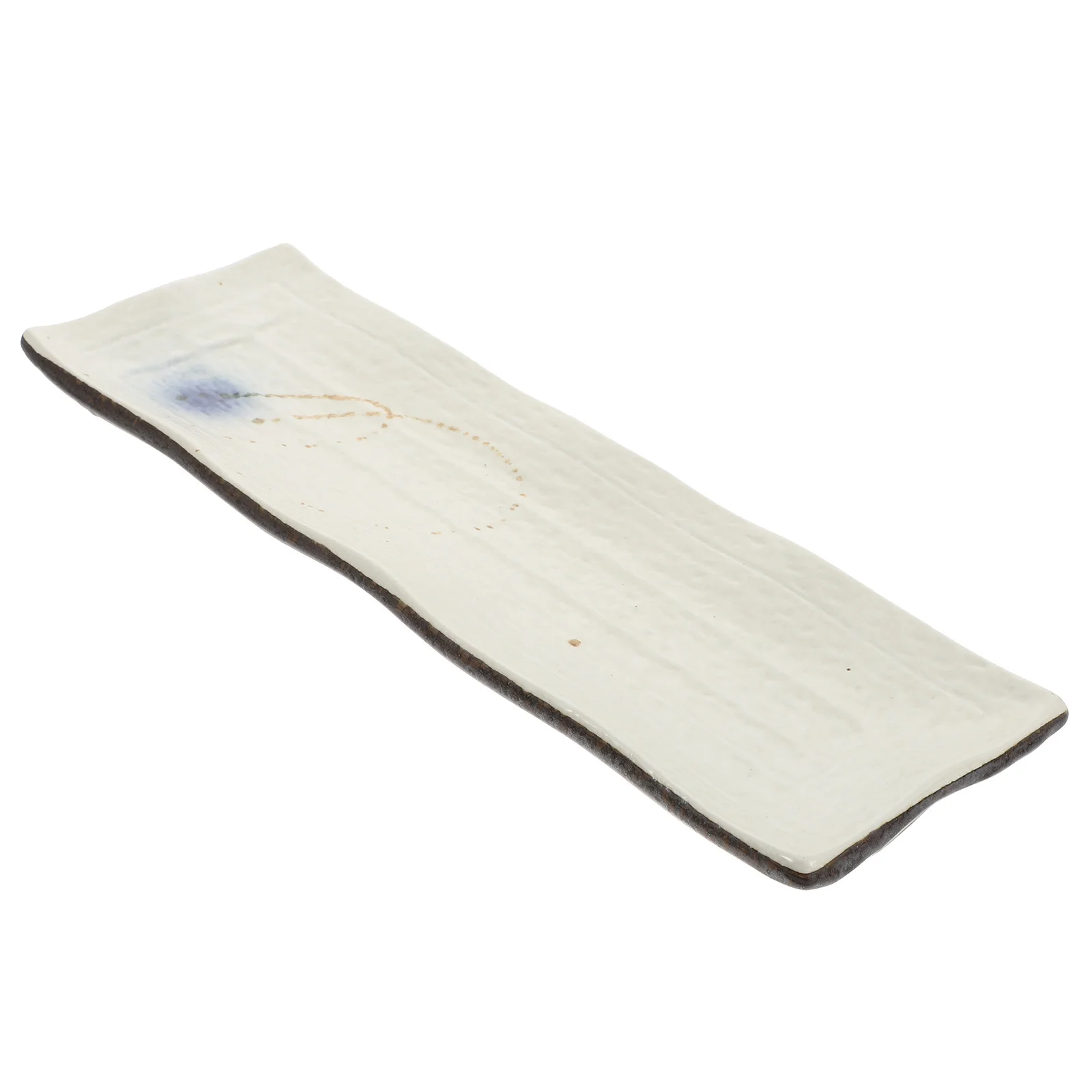 

1Pcs Japanese Style Hand Painted Ceramic Rectangular Plate Retro Sushi Dessert Dish Smooth Surface Easy Clean Kitchen Serving