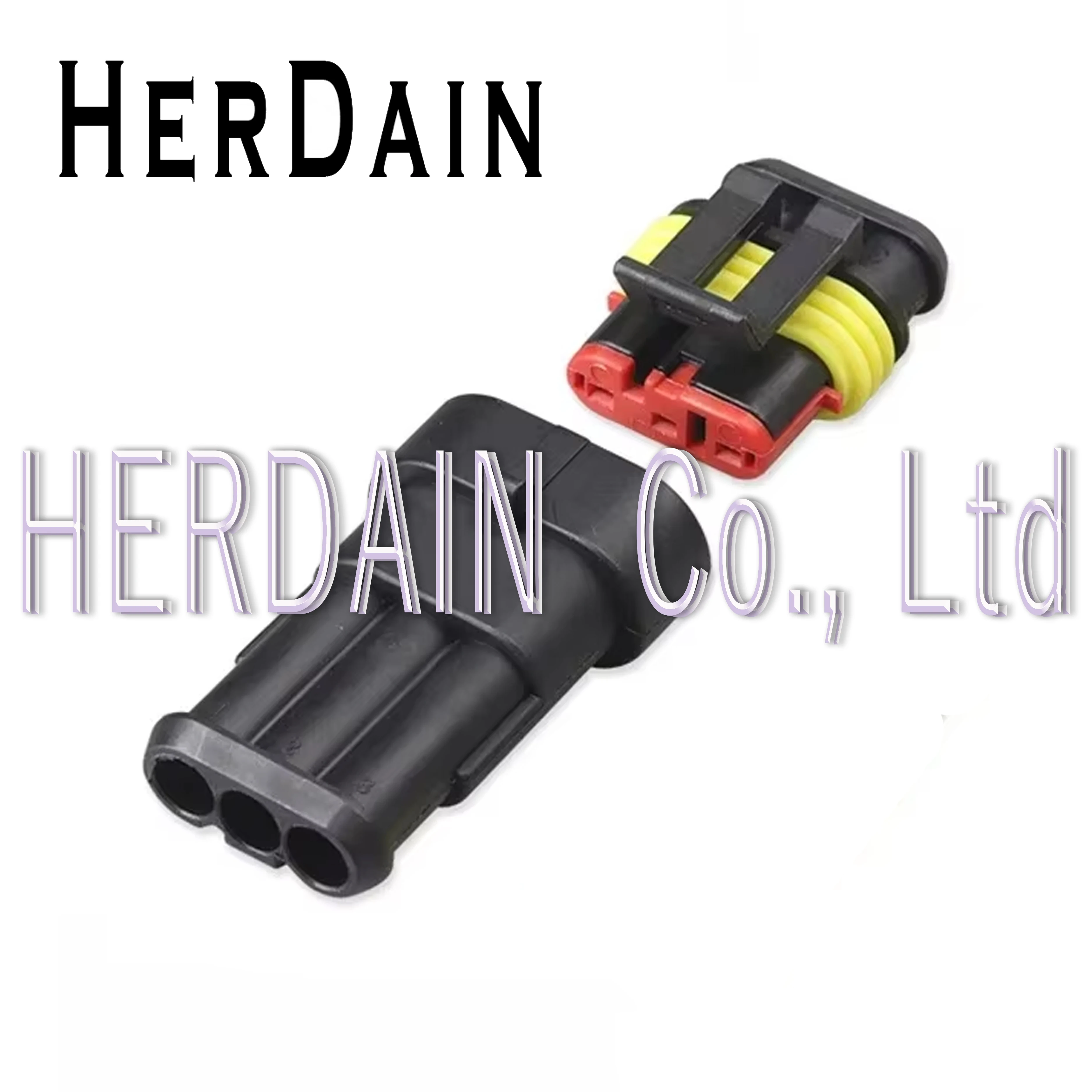 

1 Set Amp 3 Pin Electric Automotive Connector Sealed Waterproof Plug With Terminals 282087-1 282105-1