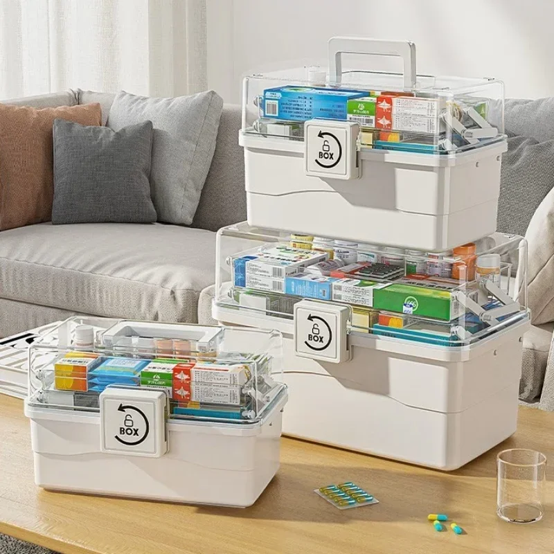 

Large Capacity Medicine Storage Bins Home Medicine Box Multi Layer Classification Medicine Box Portable First Aid Medical Kit