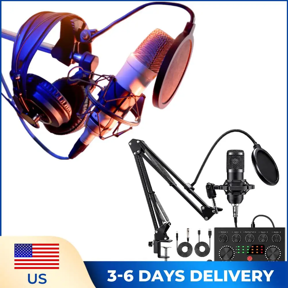 

Recording Studio Package with Voice Changer and BM-800 Microphone Recording Studio Equipment for Live Streaming Singing Gaming