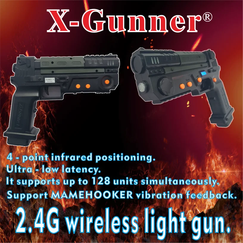 

X-GUNNER 2.4GHz Wireless Game Pistol for PC Arcade Simulator DIY Games 4 Player support up to 128 light guns