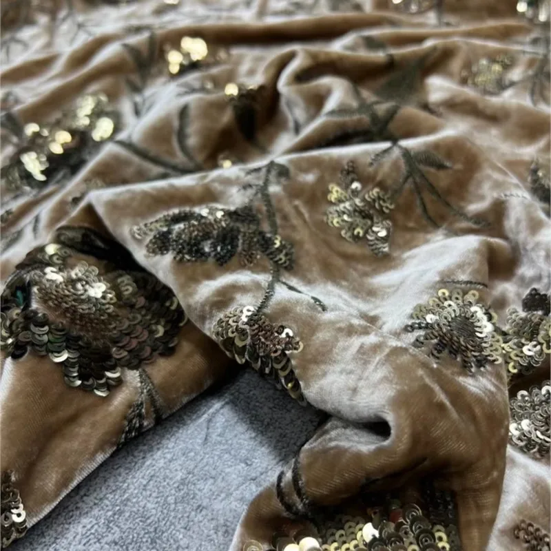 중국식 상의와 코트를 위한 새로운 고급 맞춤형 중공업 진짜 실크 벨벳 자수 패브릭