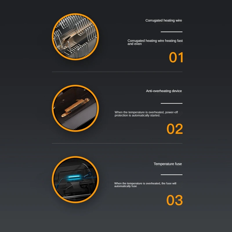 Calentador de ventilador eléctrico portátil para el hogar, escritorio, oficina, sala de estar, dormitorio, PTC, calefacción rápida de cerámica, enchufe europeo duradero