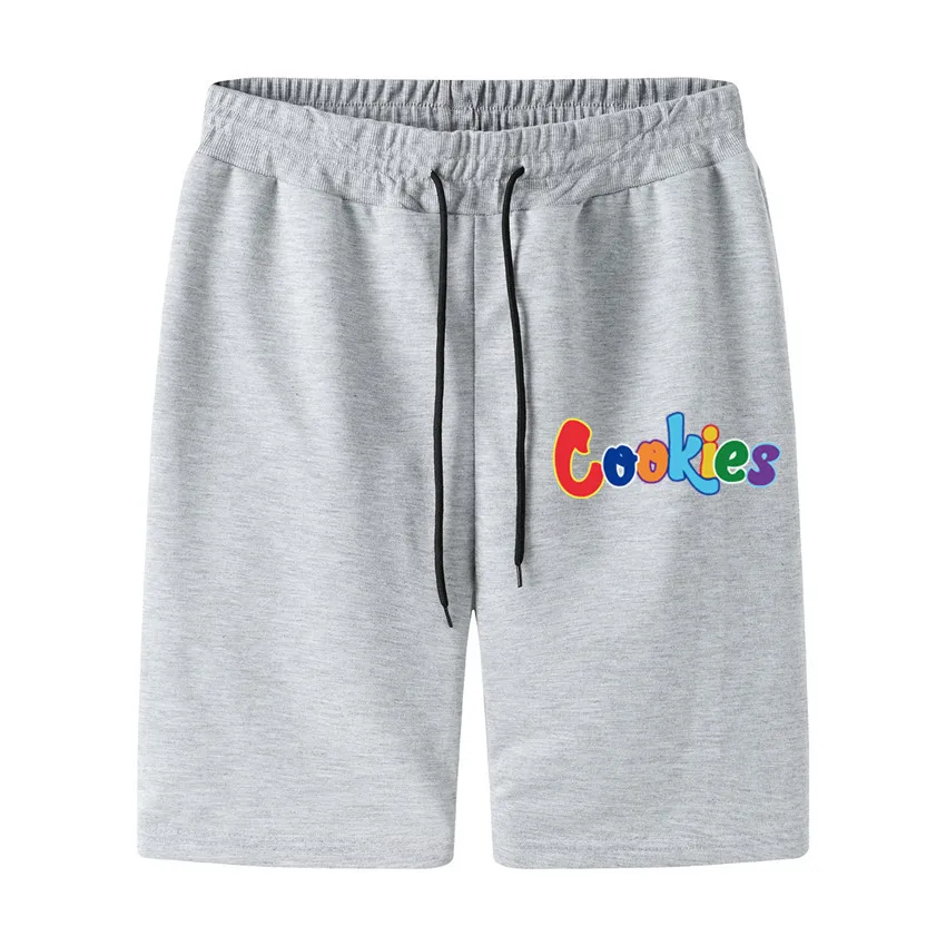 Cookies Letter Printing Pocket Shorts For Men Casual Sport Shorts  Men Stretch Waist Quality Sweatshorts Summer Men Loose Shorts