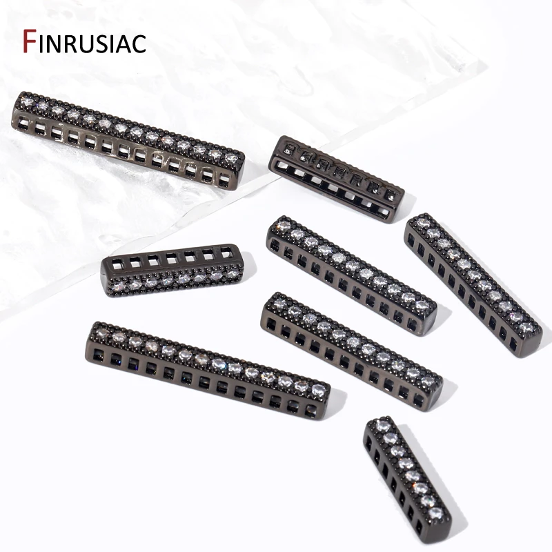 DIY Neacklace Making Supplies Black Color Multiple Rows Spacer Bars Inlaid Zircon Separators Bars For Jewelry Making Accessories