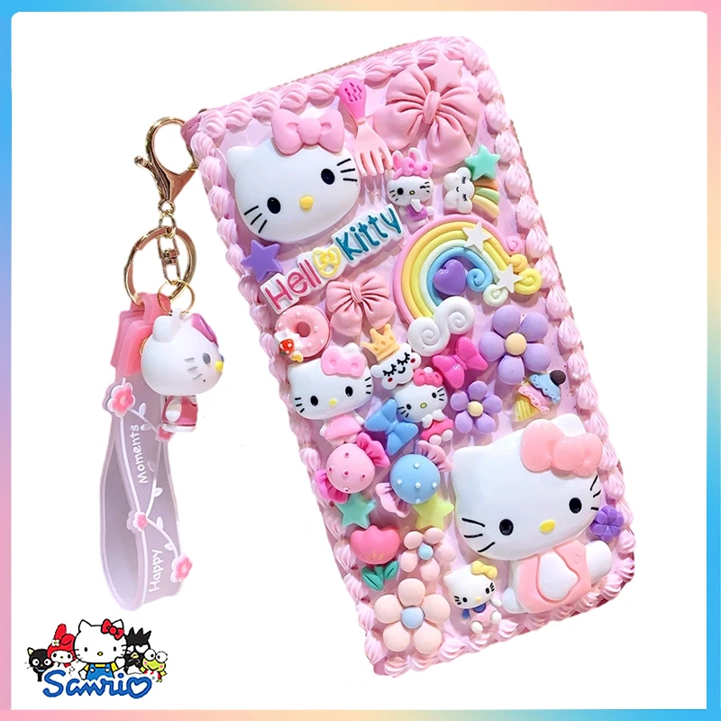 Charm Sanrioed wallet Hellokitty coin purse Cartoon Messenger Backpack Earphone Storage Bag Rucksack Kawaii Cartoon Girl Gift