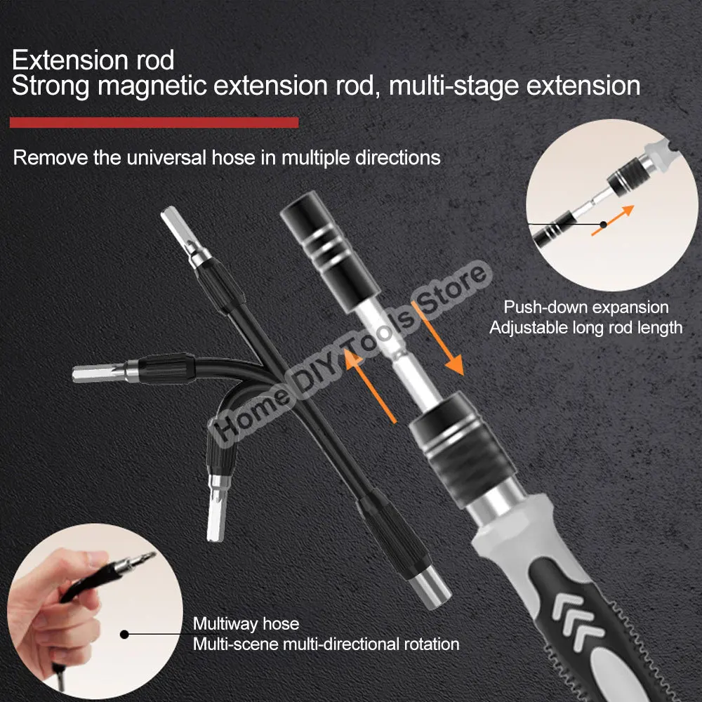 117 in 1 Precision Screwdriver Set For Phone Repair Kit Magnetic Bits Magnet Mini Screwdriver Household Repair Tools Kit