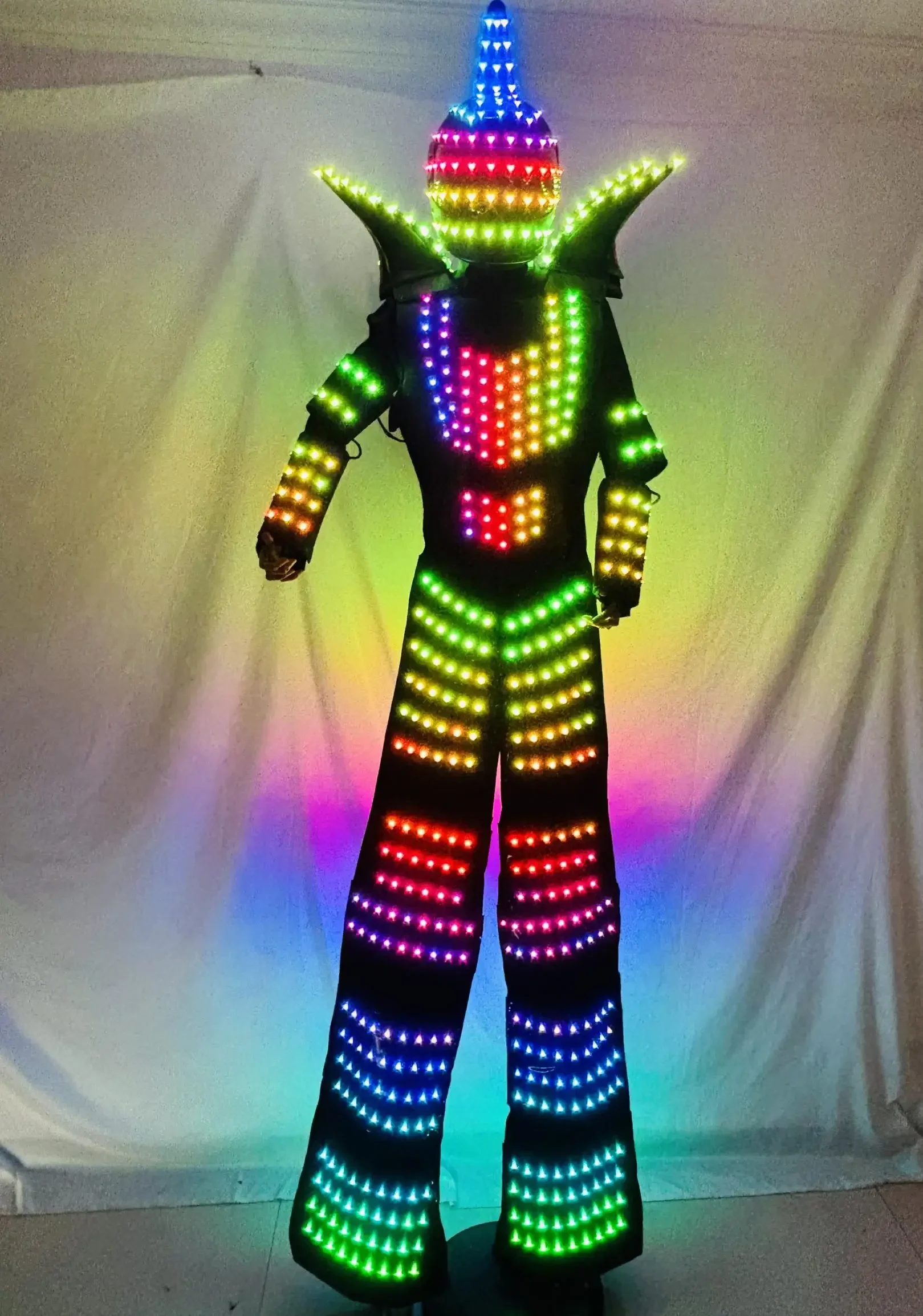 Park Paradise costumes circus LED Stilt Walker Robot Suit Full Color LED Costume Luminous Events Holiday Show Performance Suit