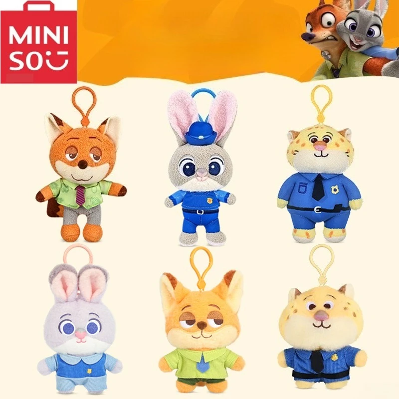 

MINISO Judy Hopps Nick Wilde Backpack Pendant Plush Toy Cartoon & Cute Doll keyring Children's Birthday Present