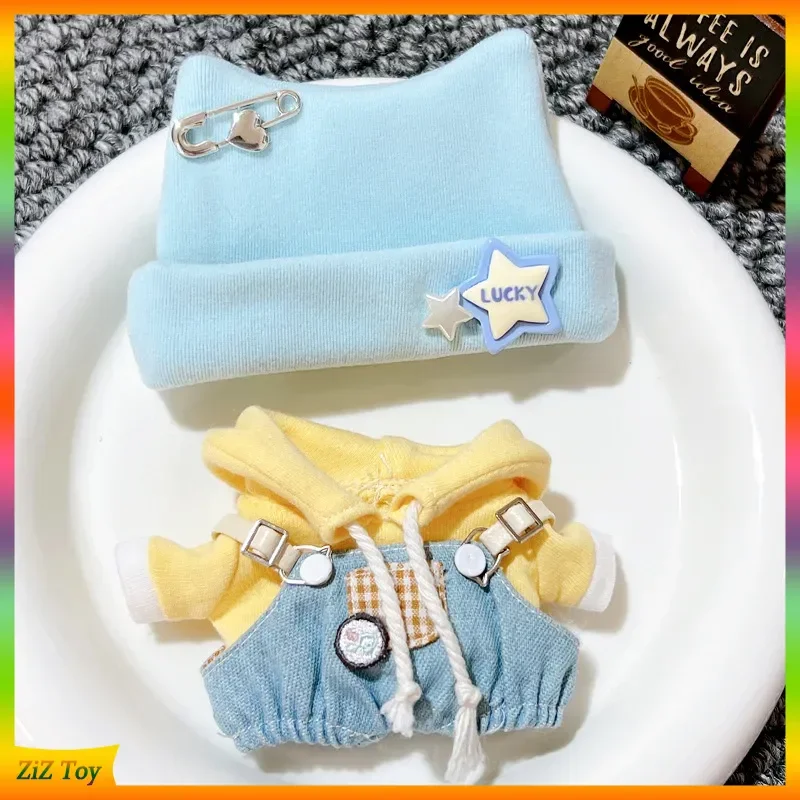 

Labubu Outfit Star Синий и Черный Стиль Свитер Шляпа Набор Для 17 см Кукол Labubu V2 Очаровательные Аксессуары Для Кукол