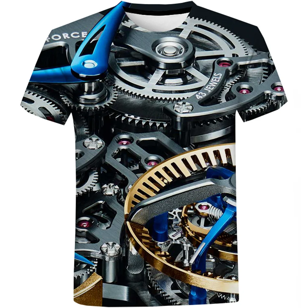 Watch Movement 3D Printed T-Shirt For Boy Girl Clothes 4-20Y Children Teen Birthday T Shirt Tops Summer Baby Kids Fashion Tshirt