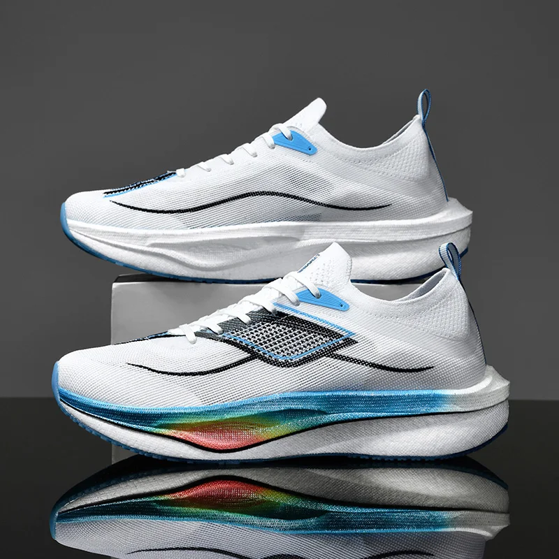 أحذية رياضية للرجال، أحذية جري خفيفة الوزن من ألواح الكربون، ممتصة للصدمات في الشتاء، مضادة للانزلاق، مقاومة للاهتراء، قابلة للتنفس #1