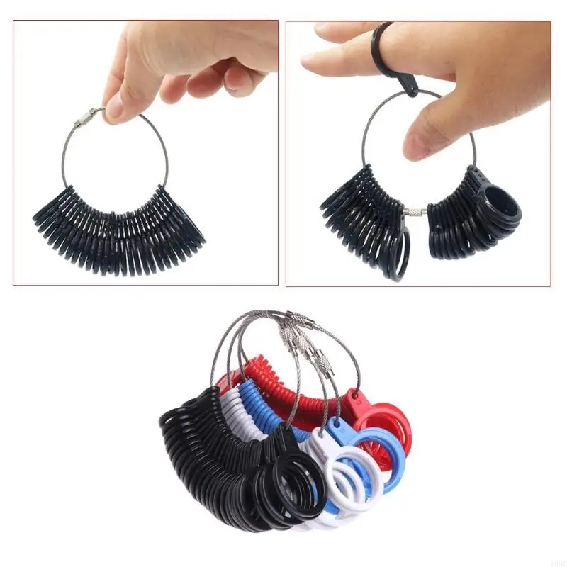 

195C Finger Ring Sizer Plastic Jewelry Making Measurement Mandrel Standard Size Tool Ring on Finger Measure Ring Accessories