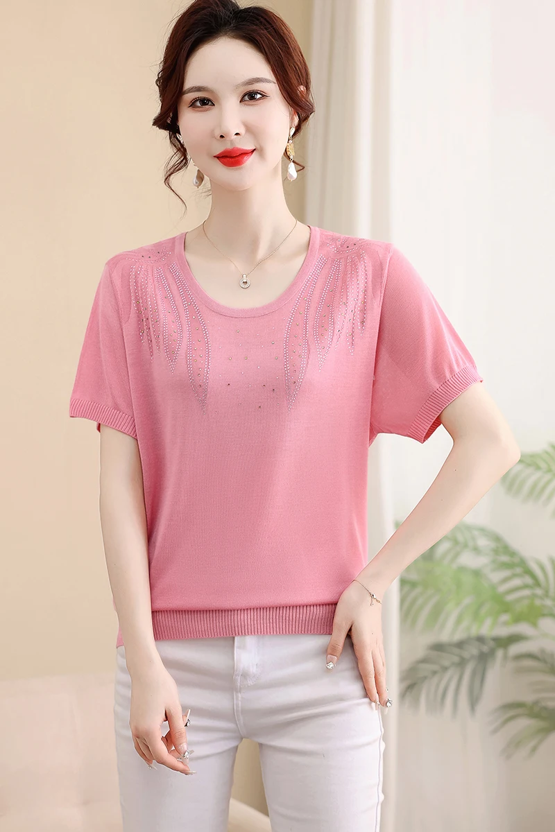 

Short Sleeve T Shirt Women 2024 Summer Clothes For Women Pullovers Tees Top Women's T-shirt