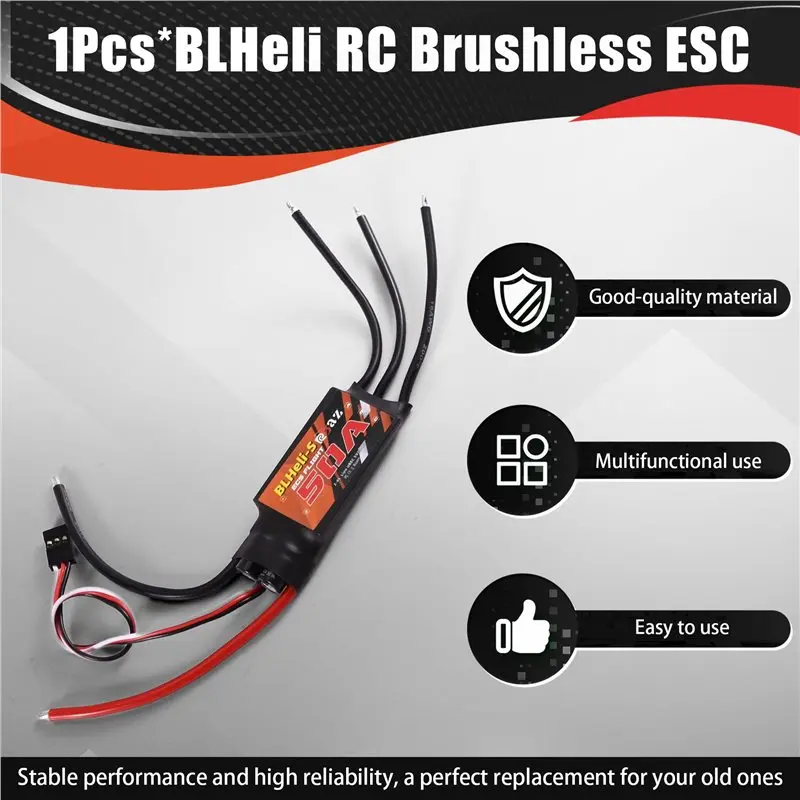 B05C-For Quadcopter Aircraft For FPV RC Drone Electric Speed Controller Blheli RC Brushless ESC 50A For Fixed Wing Multi-Axis