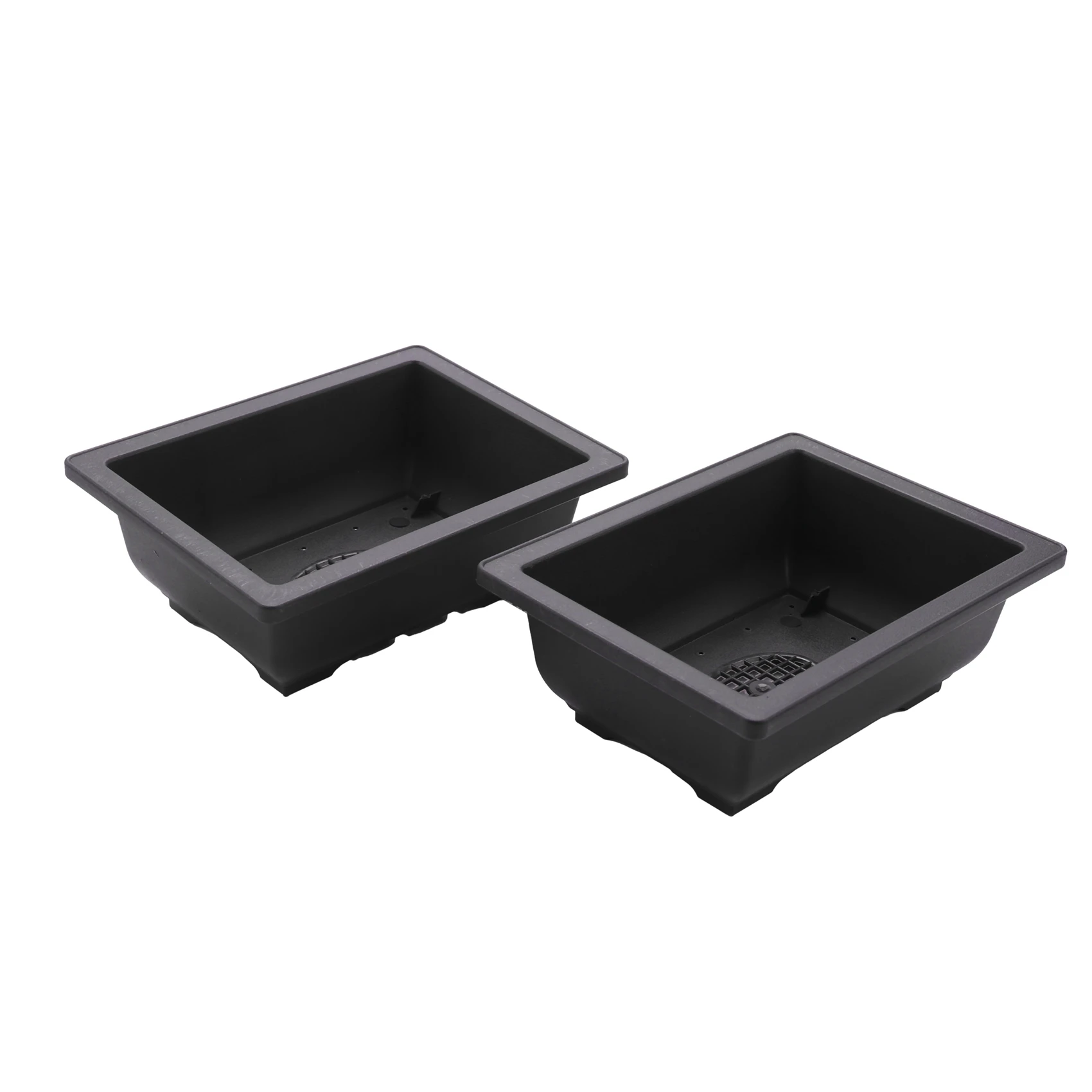 

MAKE-12-Piece Bonsai Pots-Classic Deep Wet Tray With Built-In Mesh-For Plants, Flowers, Herbs, Plastic Square Pots