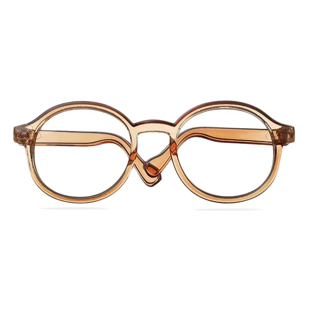 Okrągła oprawka miniaturowe okulary przezroczyste soczewki cukierki kolor okulary styl dla Blythe Doll akcesoria pluszowa lalka akcesoria do okularów — zdjęcie 2