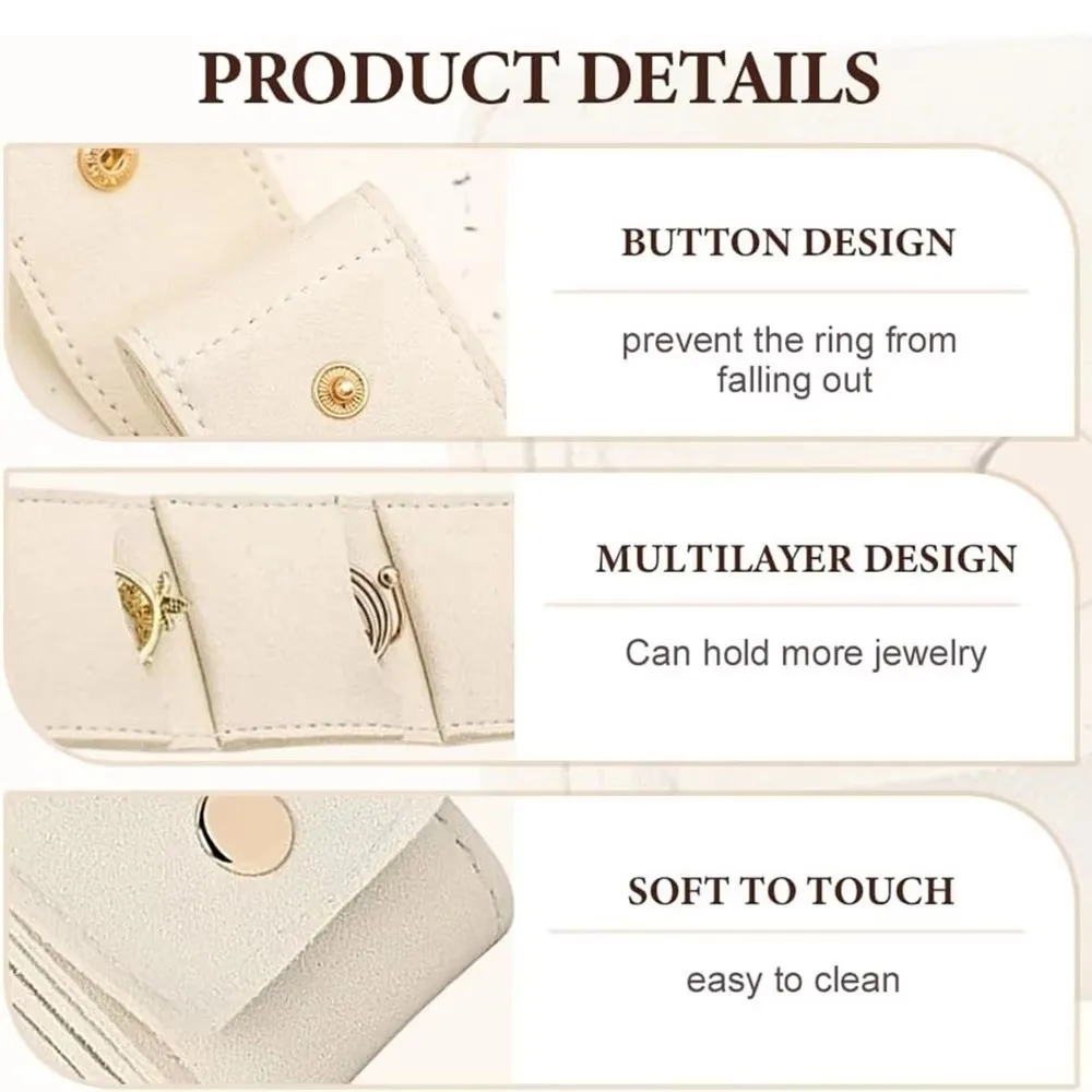 

Mini Velvet Jewelry Display Bag Microfiber Fabric/Felt Simple Foldable Ring Packing Bag Flip Cover Earrings Organizer