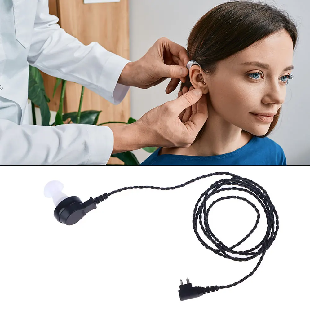 Box Type Hearing Aid Dedicated Headphone Headphone Cable Black Two Speaker Cable Earplug Accessories