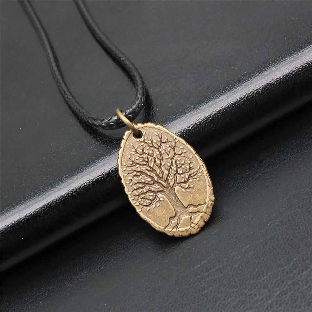 Cheapest Items Male Jewellery Tree Of Life Tree Necklace Leather Chain 45Cm