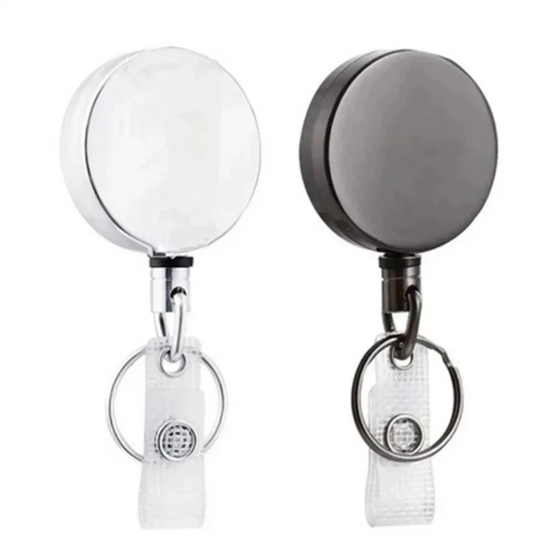 1-5pcs Card Sets Belt Key Ring Metal Retractable Pull Badge Reel ID Lanyard Name Tag Card Badge Holder Reels Recoil Chain Clips