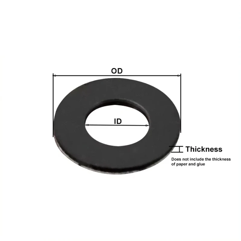 M2 M2.5 M3 M4 M5 M6 M8 M10 M12 Hard Plastic PVC Black Round Washers Single-sided Adhesive Flat Pad Viscose Flat Washer