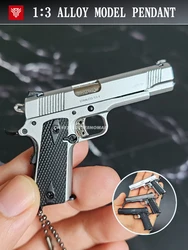 1:3 High Quality Metal Model Kimber 1911 Keychain Toy Gun Miniature Alloy Pistol Collection Toy Gift Pendant Anime Keychain