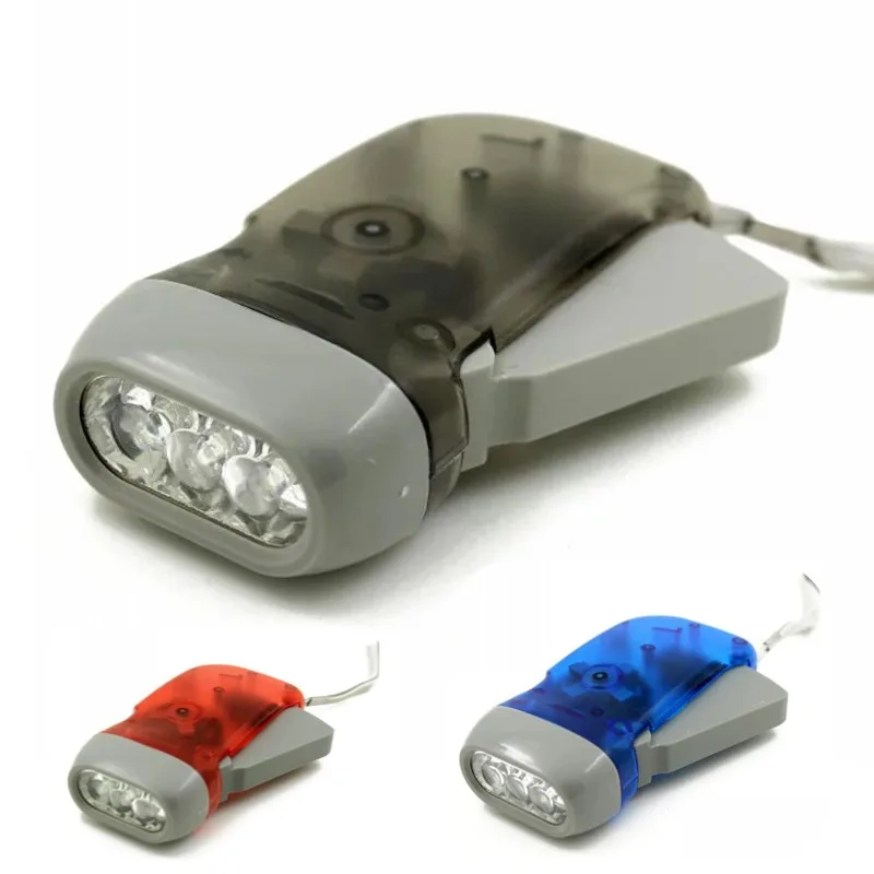 Hand Crank LED Flashlight Portable Mini Torch Light Emergency Survival Outdoor Camping Pocket Lamp
