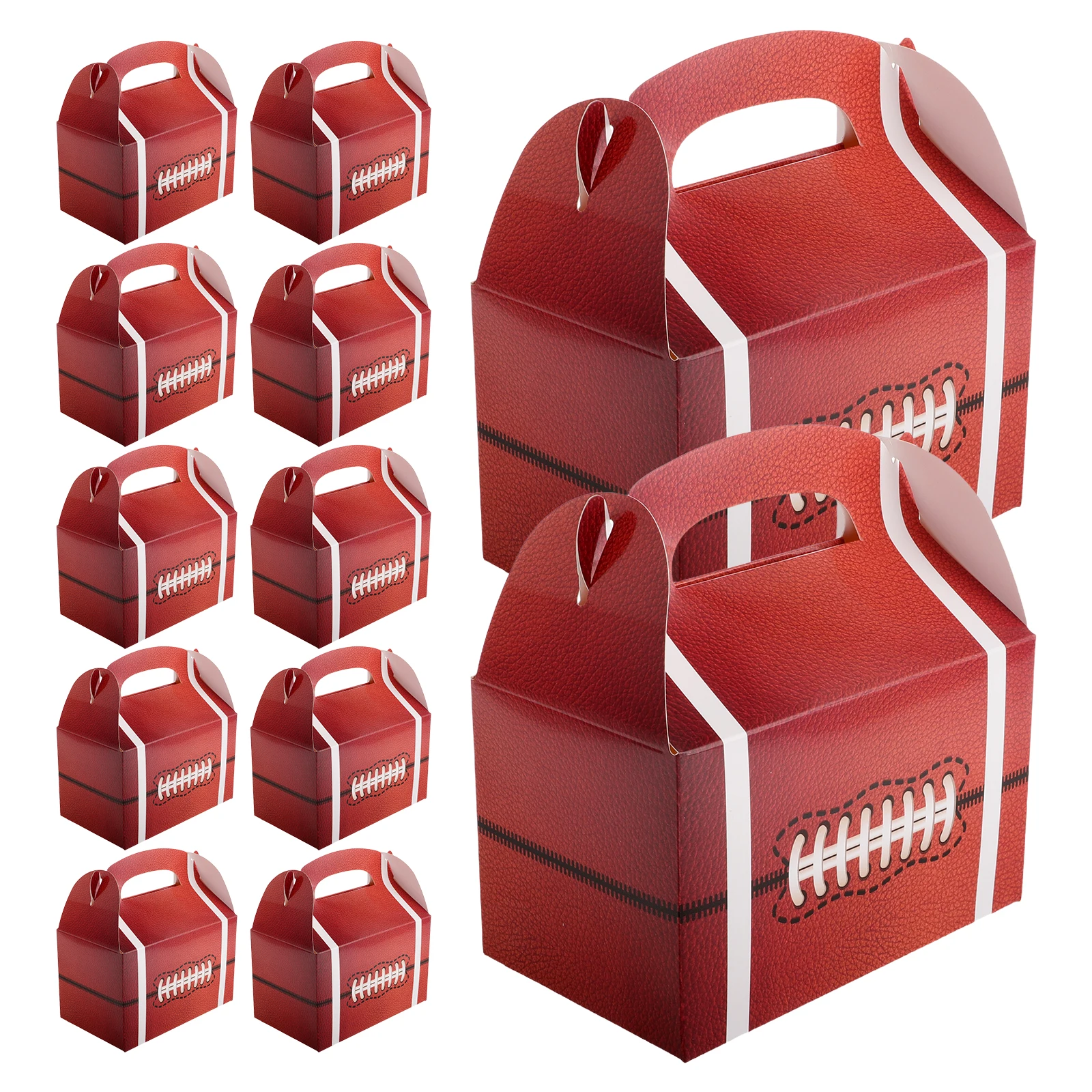 

50pcs Football Party Supplies Rugby Themed Candy Boxes Durable Paperboard Snack Packaging Baby Shower Treat Boxes Large Capacity