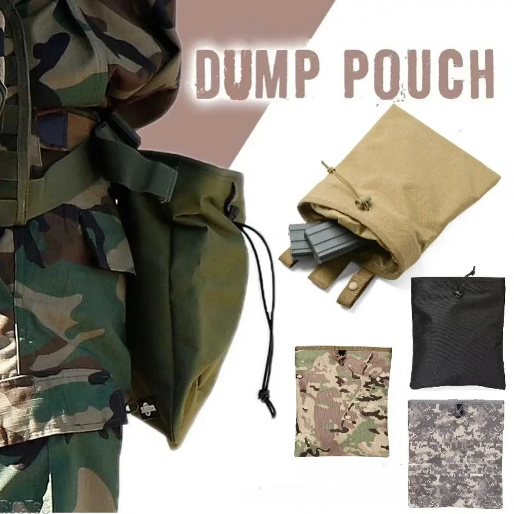 Outdoor Hunting Gear Waist Pack Utility Molle Dump Pouch Tactical Mag Recovery Bag Drawstring Magazine Recycling Storage Pack