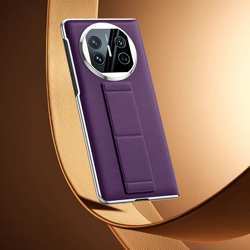 

LANGSIDI умный флип-чехол из натуральной яловой кожи для Huawei Mate X6 X5 X3, магнитный ремешок на запястье, подставка, задняя крышка