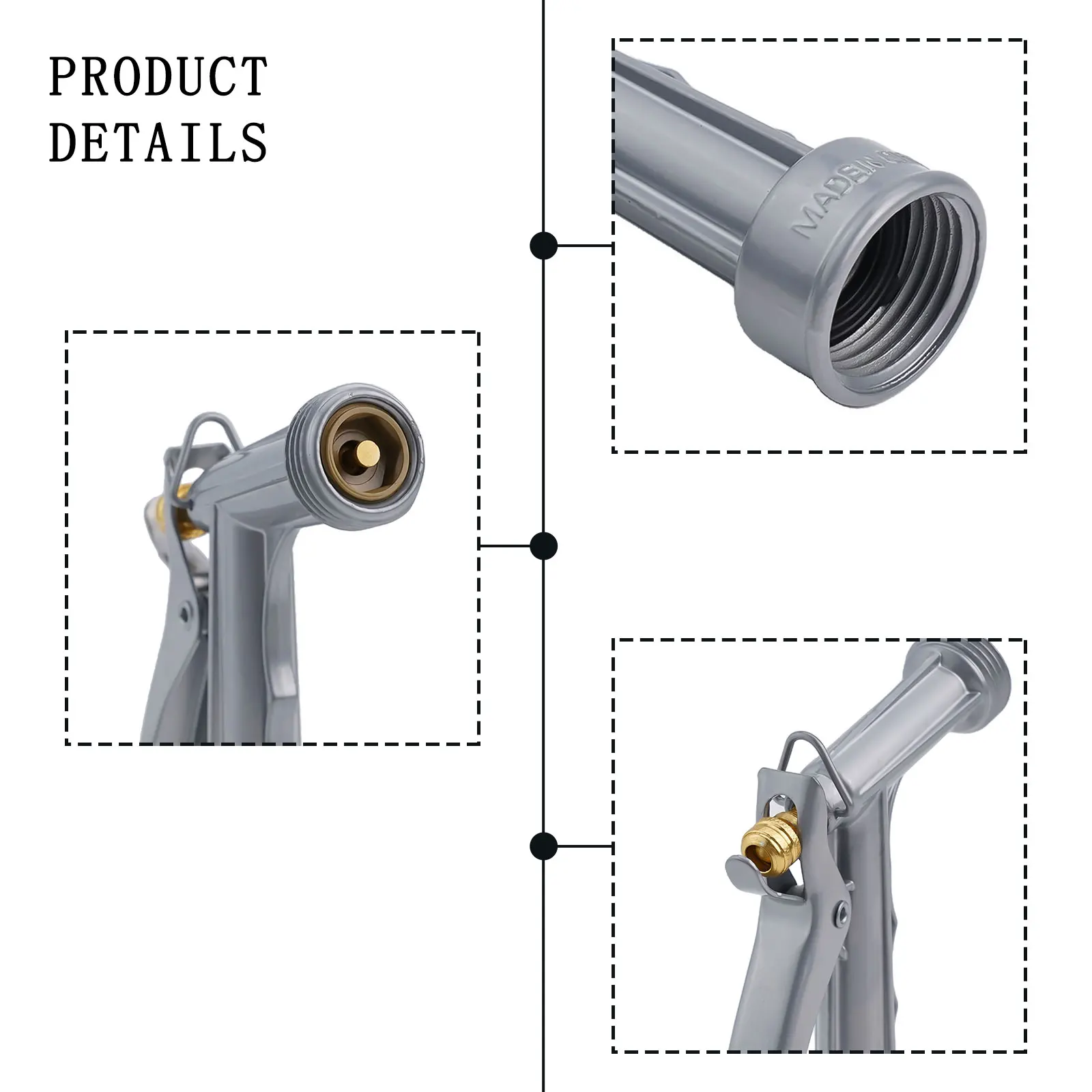 Practical Sprayer Washing Cars High Pressure Sprayer Cleaning Floors Garden Hose Nozzle High Pressure Pistol Grip Metal Sprayer