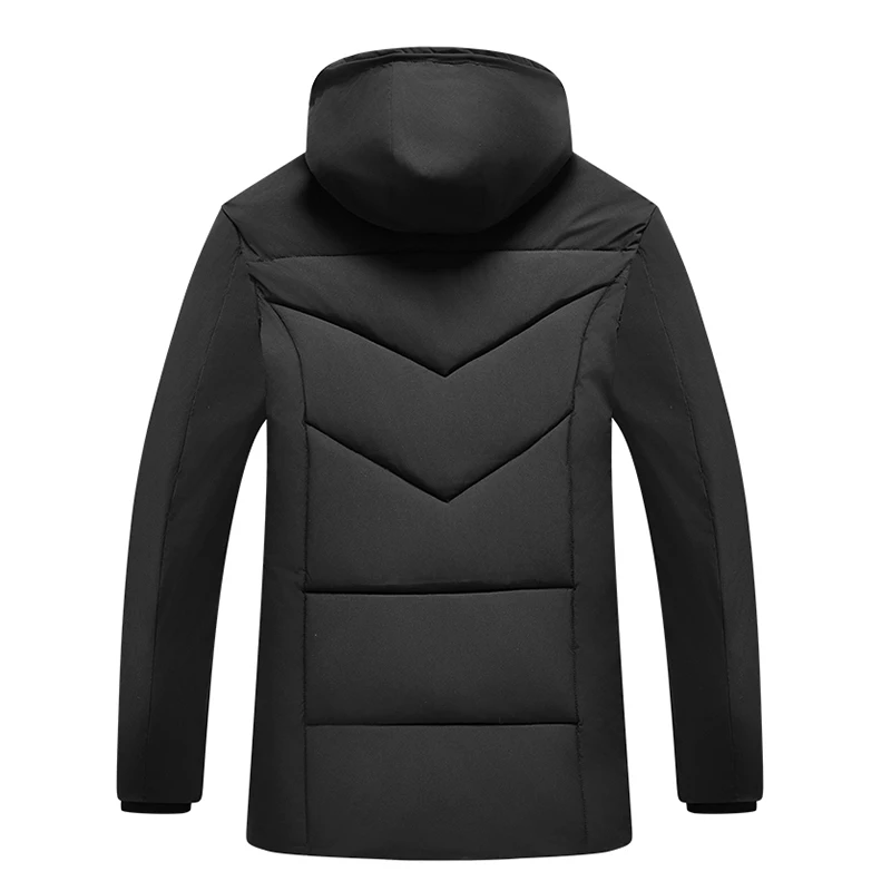 Winter Keep Warm Fashion Man Parkas 2024 Windproof Thickening Solid Color Big Pocket Coats New Removable Hat Leisure Man Jackets