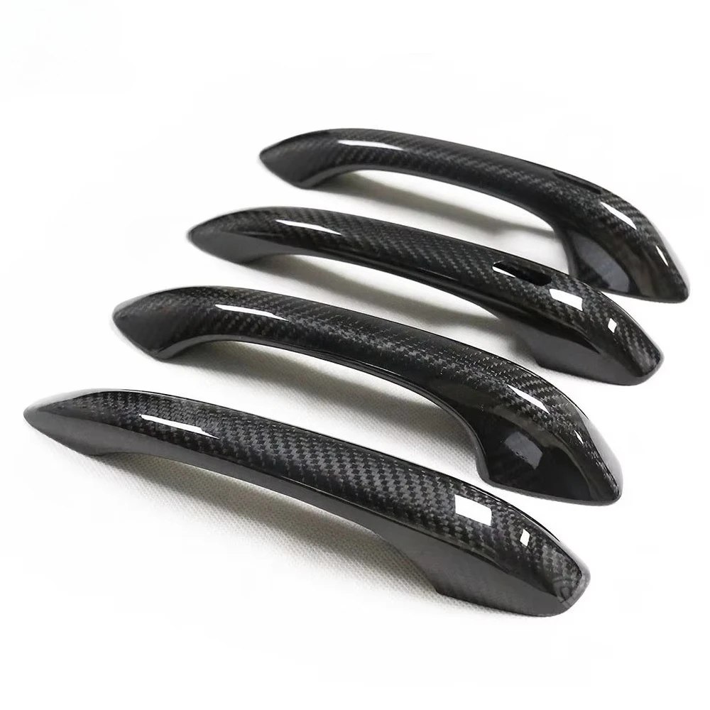 

For PorscheSS Macan Carbon Fiber Door Handle Cover Exterior Stick on Trim 4 Pcs/set with/Without Keyless Entry Sensor 2014-2024
