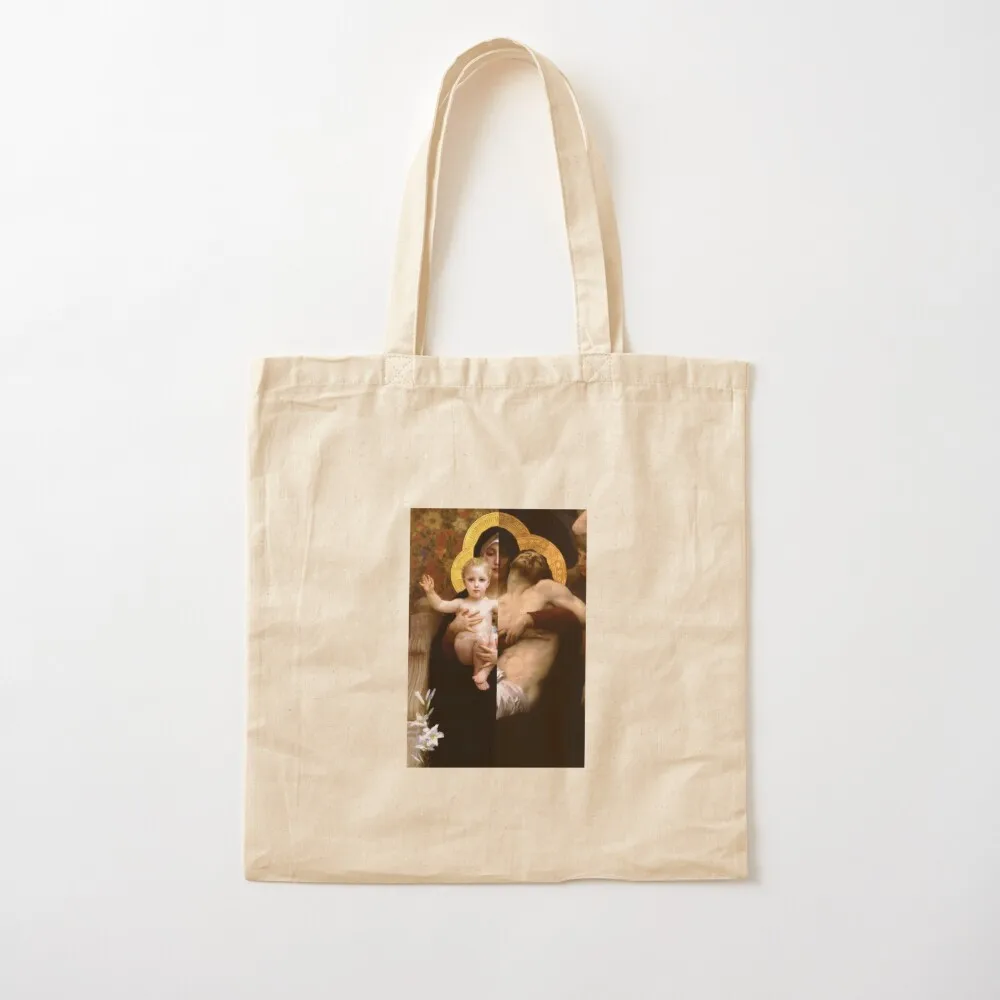 From Birth till Death, La Vierge au Lys (1899) and Pieta (1876) from William Bouguereau Tote Bag shoping bag