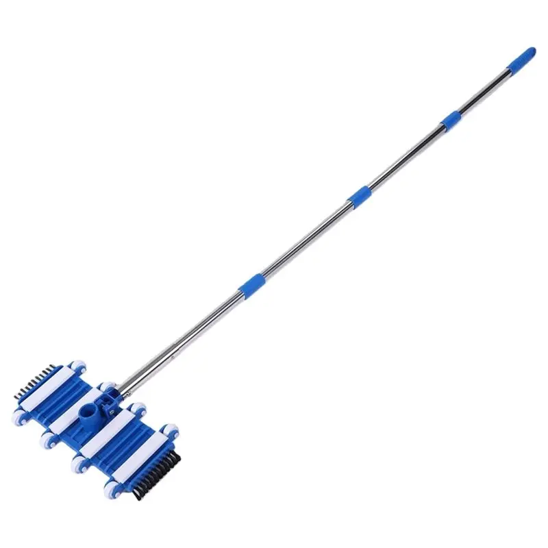 ELECTRONIC-ACCESSORIESFlexible Swimming Pool Vacuum Head With Wheels 4 Extension Poles 14" Heavy Duty Cleaner For Pools