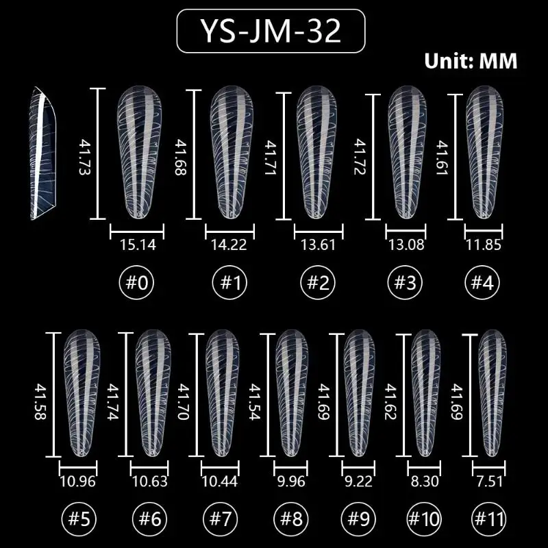 Extension de vernis Gel UV Transparent, faux ongles, couverture complète, manucure sculptée à pression, conseils artistiques, outil de Salon de doigts