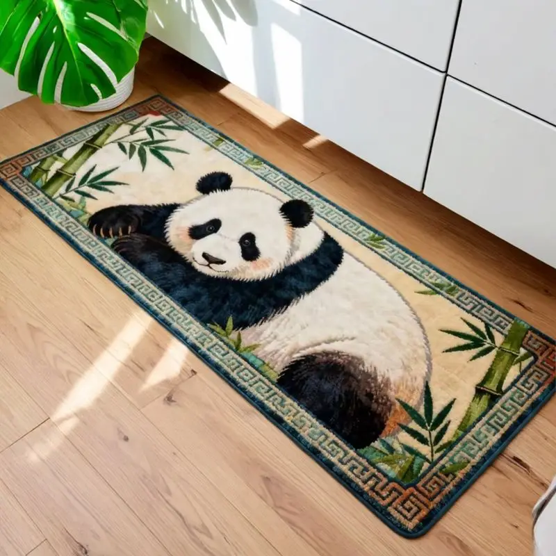 VIKAMA 3D Leopard Print Jungle Animal Striped Rug - Bedside Rug for Bedroom, Balcony Hatstand Floor Mat, Home Decoration